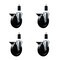 Service Caster 5'' Soft Rubber Swivel 1-3/8'' Expanding Stem Caster Set with Brake, 4PK SCC-EX20S514-SRS-PLB-138-4 - alternate 1